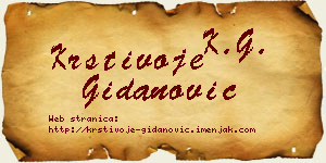 Krstivoje Gidanović vizit kartica